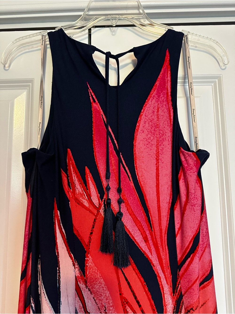 Tommy Bahama Dark pink/red to Blue Ombre Palm-Print Sleeveless Maxi Dress - Picture 4 of 6